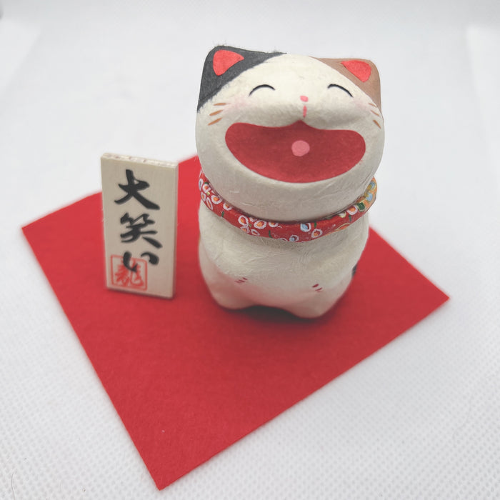 Cat Figurine Laughing Cat 6-1024A 日式猫咪摆件 大笑的猫