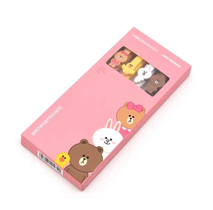 KACO & Line Friends Gel Ink Pen 4pcs KACO & LINE Friends联名中性笔 4支装