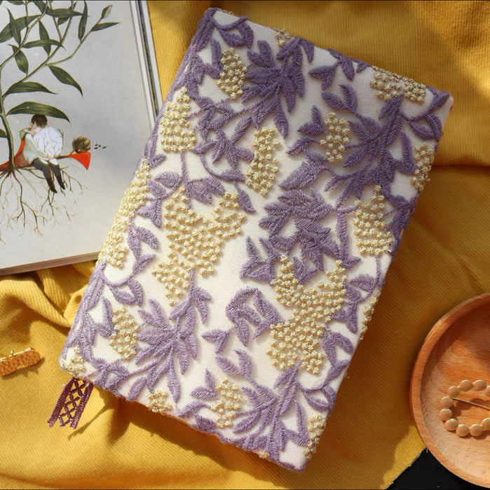 Traditional Embroidery Journal Notebook - A6 真我 葡萄成熟时 重工刺绣手工布书衣 手账本A6