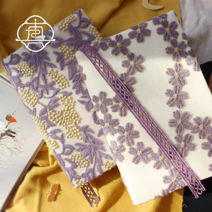 Traditional Embroidery Journal Notebook - A6 真我 葡萄成熟时 重工刺绣手工布书衣 手账本A6