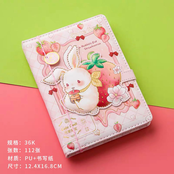 Magnetic Journal Notebook - Strawberry 可爱限定手帐本磁扣本A5草莓味