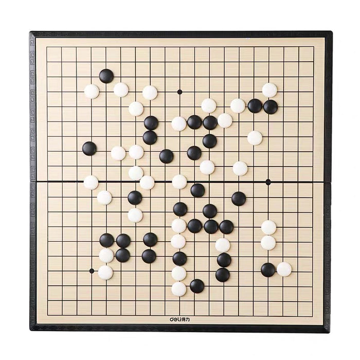 得力围棋19路儿童初学套装棋盘棋子磁性入门少儿五子棋小学生益智