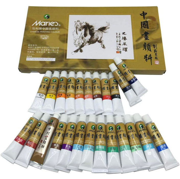Marie‘s Chinese Painting Colors - 24 Colors 马利牌 国画颜料 24色