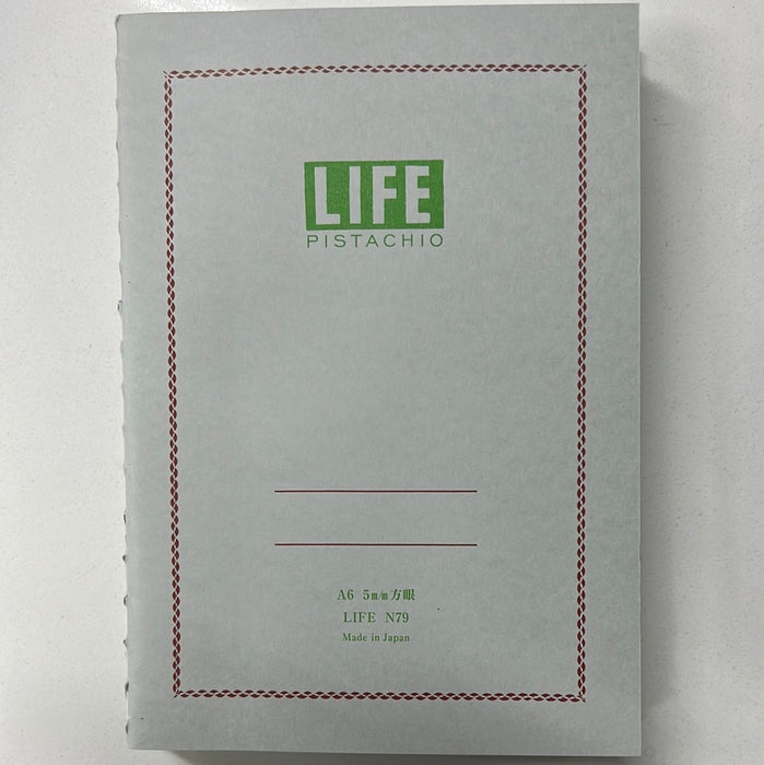 LIFE Notebook Pistachio - A6 Squared 32 sheets 日本LIFE记事本 绿色 A6 方格 32页