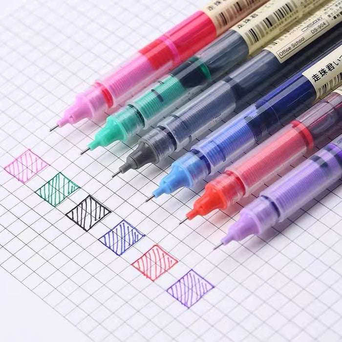 DS Stationery Color Ballpoint Pen 0.5mm点石文具学生0.5针管型直液式彩色走珠笔