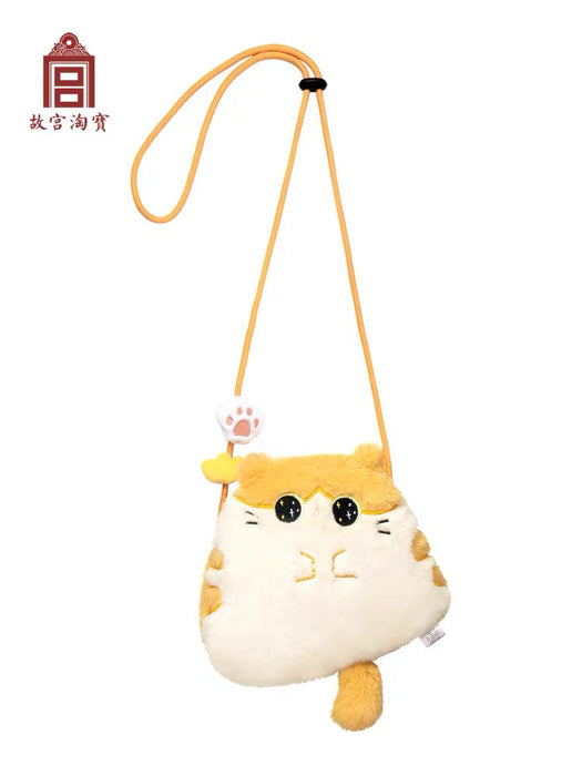 故宫淘宝文创小玉兔橘猫斜挎包毛绒包包卡通