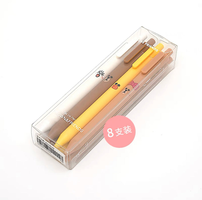 KACO & Line Friends Gel Ink Pen 8pcs KACO & LINE Friends联名中性笔 8支装