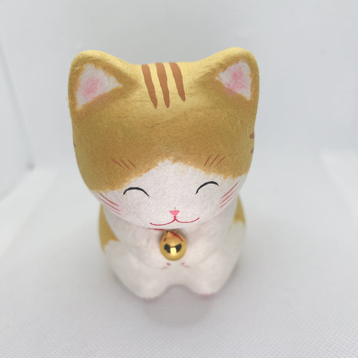 Cat Figurine Bowing Cat 6-827B 日式猫咪摆件 棕色