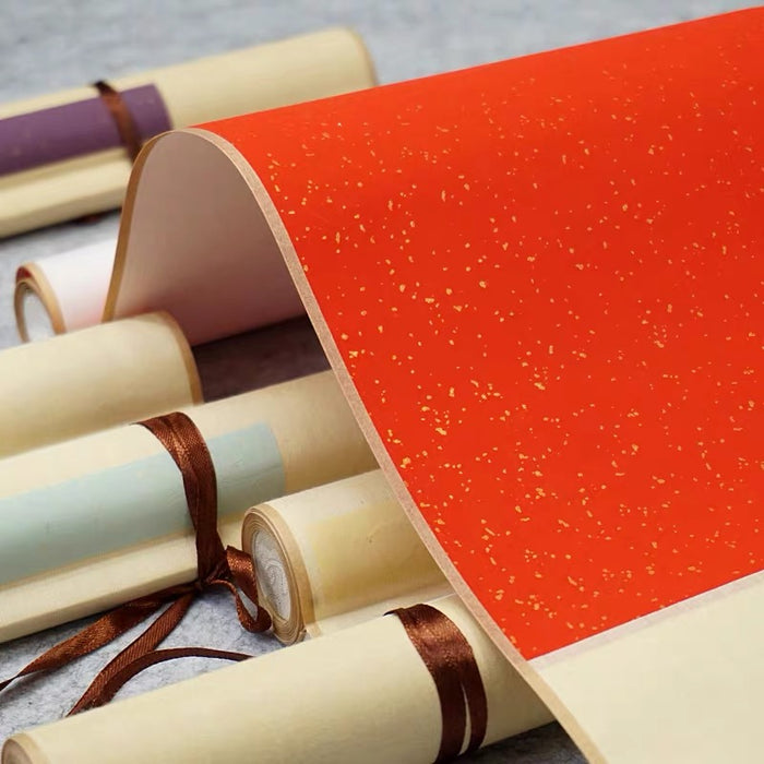 Blank Scroll for Calligraphy - Red 禅意文房雅居书法空白小挂轴 万年红