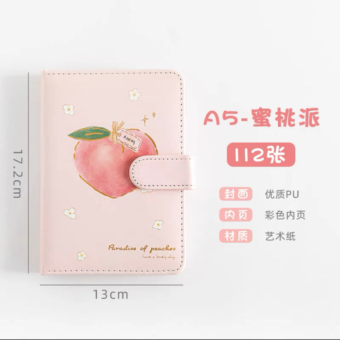 Magnetic Journal Notebook - A6 Peach 桃子手帐本磁扣本A5一颗桃子