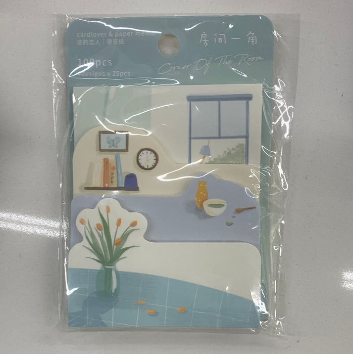 CardLover Memo Paper - Corner of the Room - 4 Designs x 25 pcs 信的恋人异形便签纸 房间一角 4款，25张/款