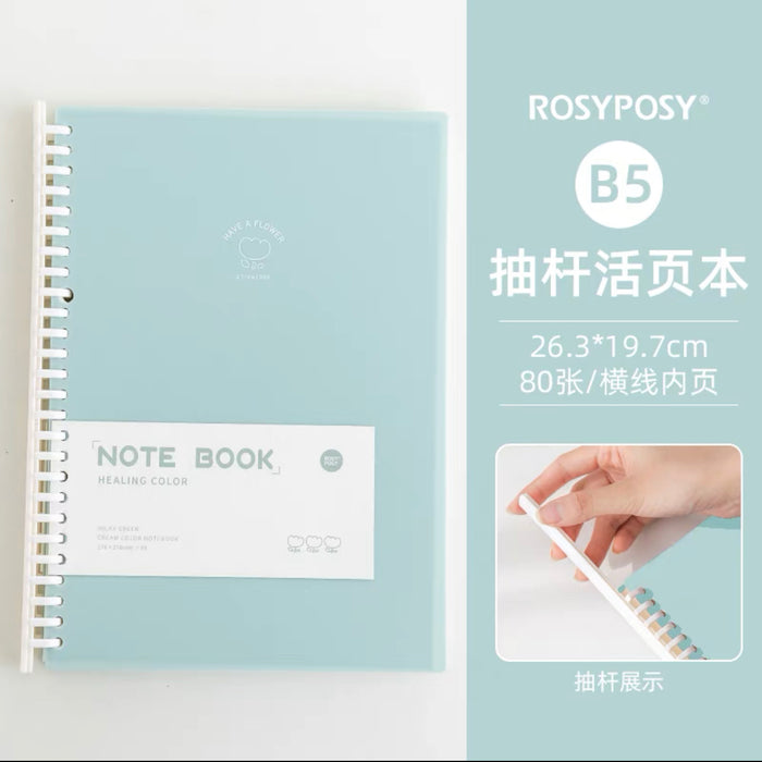 ROSYPOSY Healing Color Series Loose-Leaf Notebook B5 - Milky Green 奶油系列活页本 B5 奶油绿