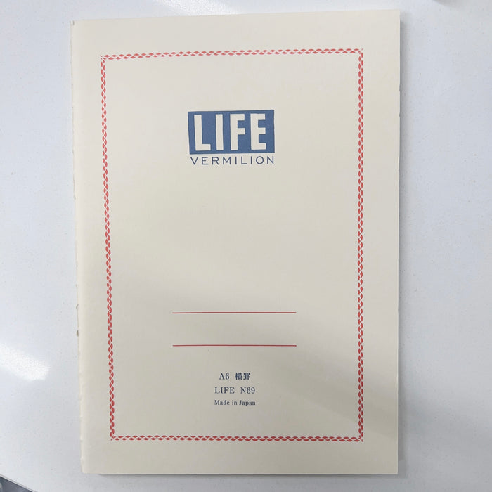 LIFE Notebook Vermilion - A6 Lined 32 sheets 日本LIFE记事本 红色 A6 横格 32页