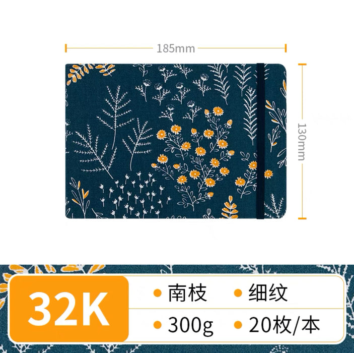 Fabric Watercolor Sketchbook 布艺水彩本300g 32K 细纹 20页 南枝