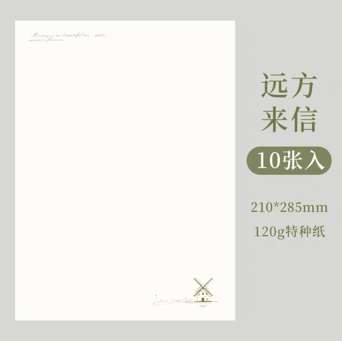Artistic Letter paper: Letters From Afar A4简约文艺信纸：远方来信