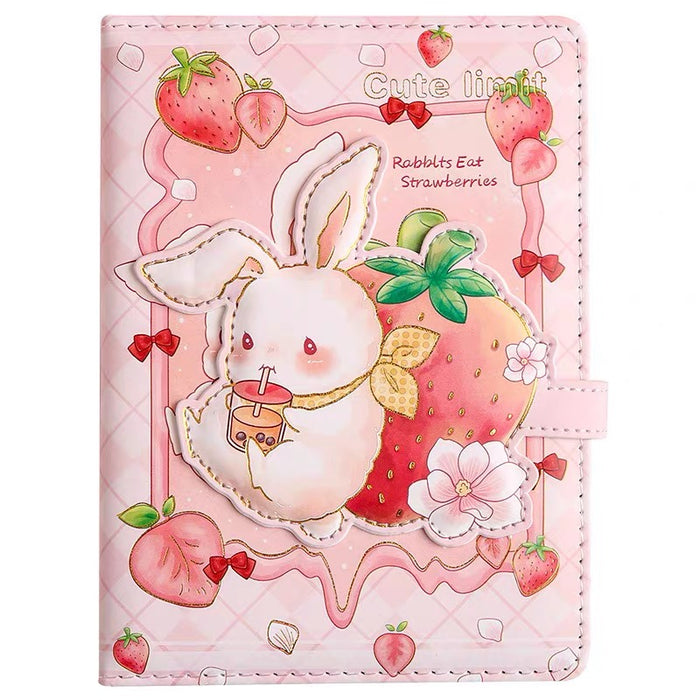 Magnetic Journal Notebook - Strawberry 可爱限定手帐本磁扣本A5草莓味