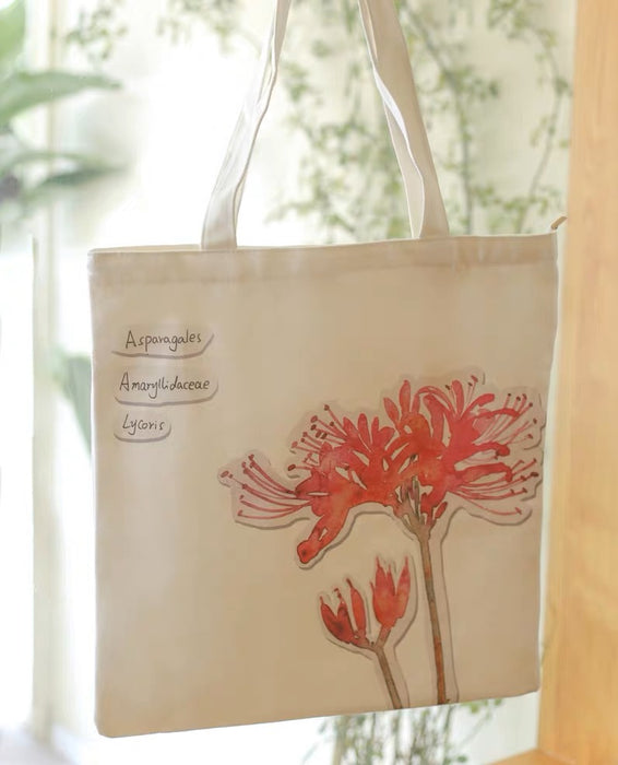 Canvas Handbag 帆布袋：水彩花卉 by人五 颜色随机