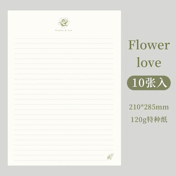 Artistic Letter paper: Flower & Love A4简约文艺信纸：Flower & Love